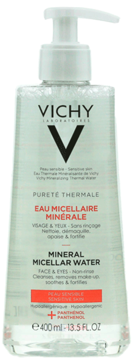 VICHY Пюрте Термаль, Міцелярна вода для чутливої шкіри обличчя та очей, 400 мл
