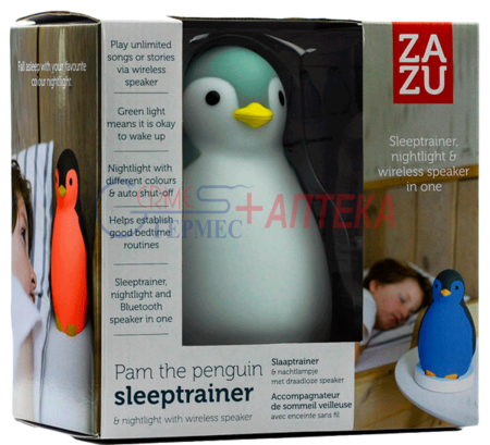 PAM- Пингвинёнок светильник-ночник и тренер сна с автоотключением (голубой), серия ZAZU