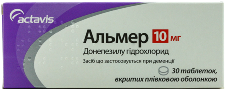 АЛЬМЕР табл. 10 мг №30 (3х10т) (донепезил)