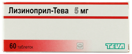 ЛИЗИНОПРИЛ-Тева табл. 5 мг.№60 (6х10т)