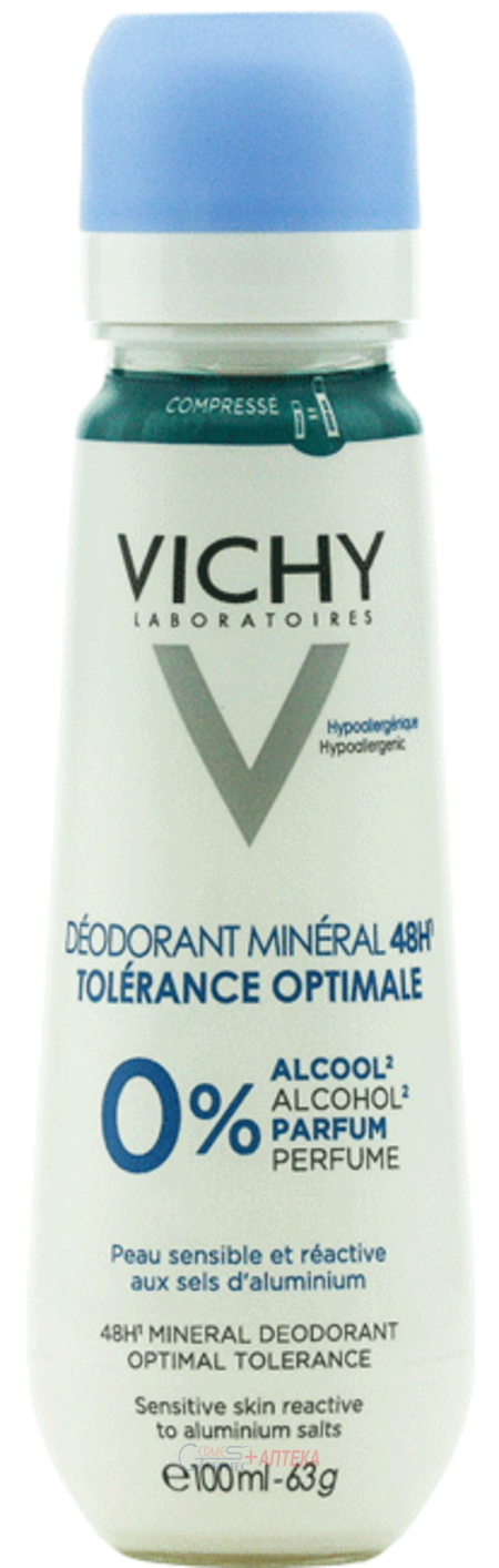VICHY Мінеральний дезодорант для дуже чутливої шкіри, ефективність 48 годин, 100 мл