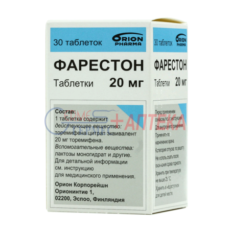 ФАРЕСТОН табл. 20 мг №30 (1х30т) (торемифен)