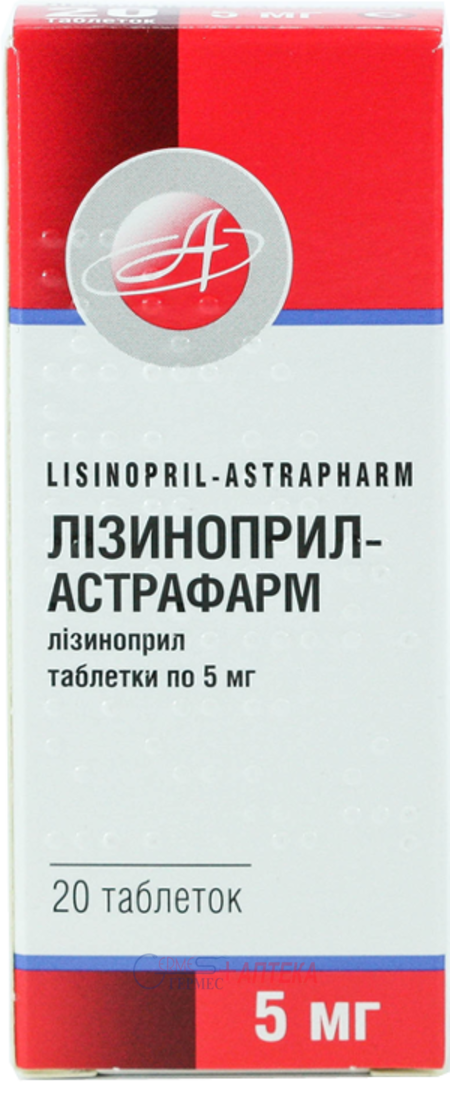 ЛИЗИНОПРИЛ-Астрафарм табл. 5 мг N 20