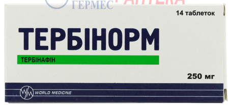 ТЕРБИНОРМ табл.250мг №14 (2х7т) (тербинафин)