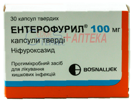 ЭНТЕРОФУРИЛ капс. 100мг №30 (3х10к) (нифуроксазид)