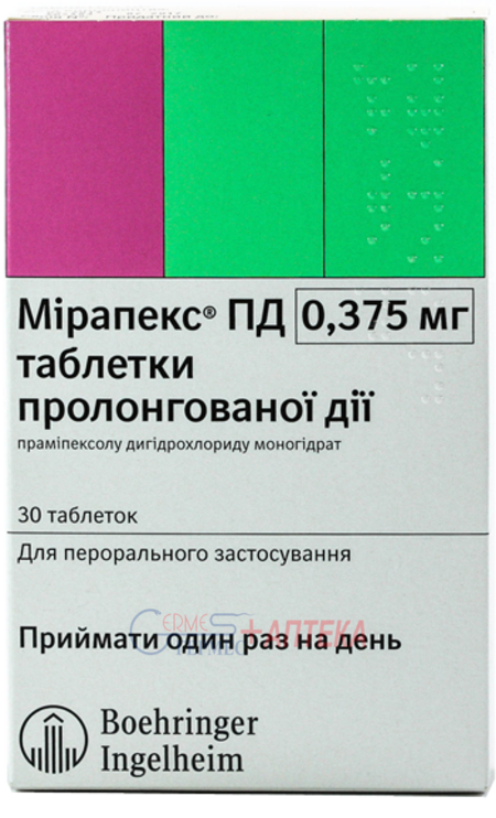 МИРАПЕКС ПД табл. 0.375мг N30 (прамипексол)