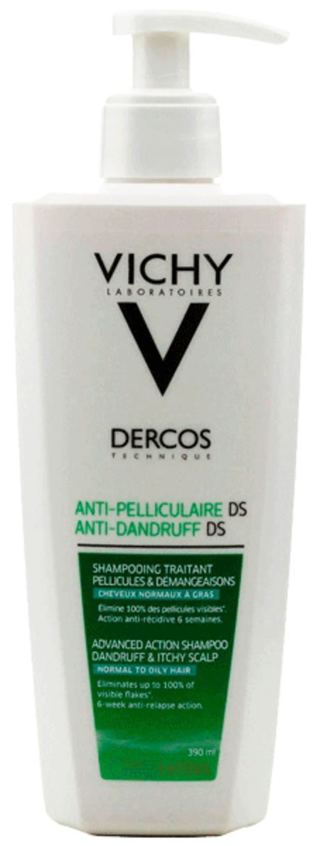 VICHY Деркос, шампунь посиленної дії проти лупи для жирного волосся та подразненої  шкіри голови, 390 мл