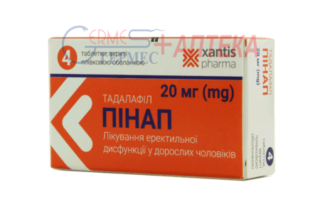 ПИНАП табл. п/п/о 20 мг №4 (тадалафил)