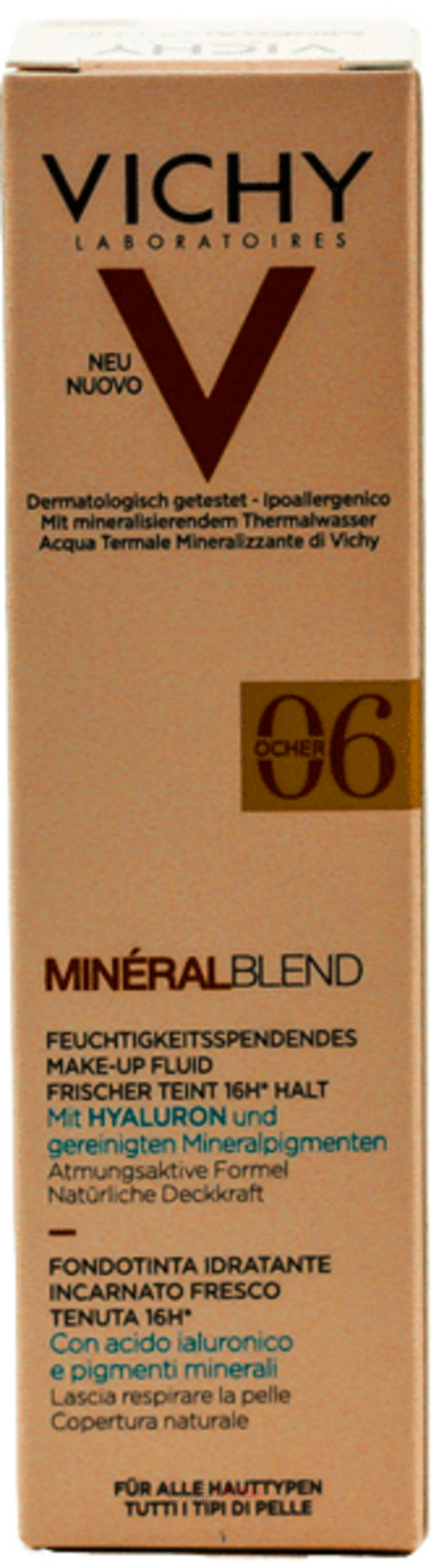 VICHY Мінералбленд, зволожуючий тональний засіб для надання шкірі природнього сяючого вигляду, відтінок 06
