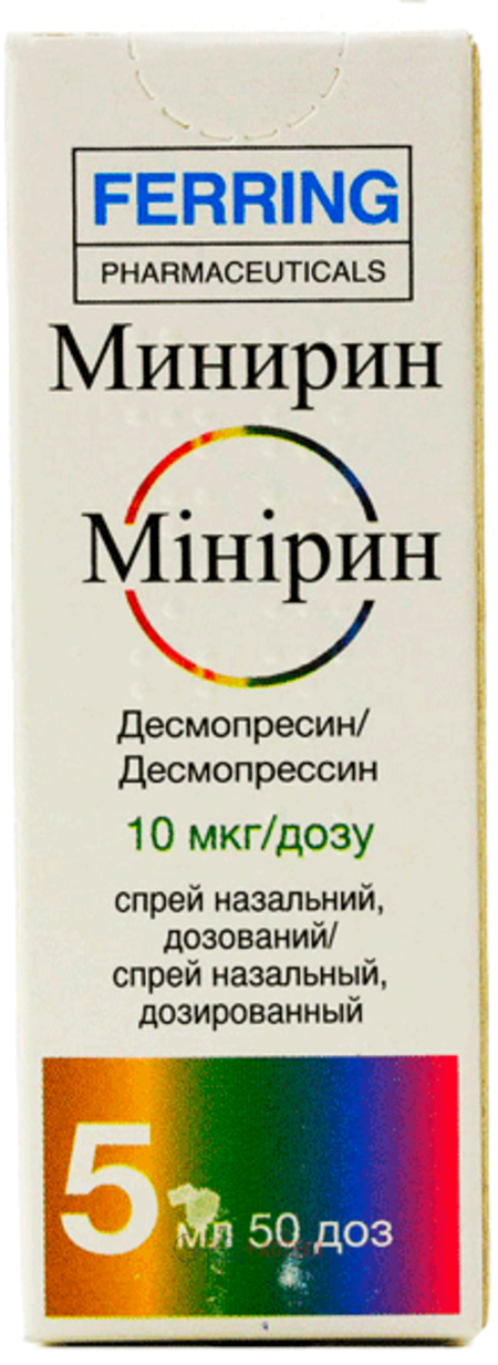 МИНИРИН спрей наз.10мкг/доза 5мл (50доз) фл. (десмопрессин)