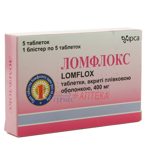 ЛОМФЛОКС табл. п/п/о 400мг N5 (ломефлоксацин)