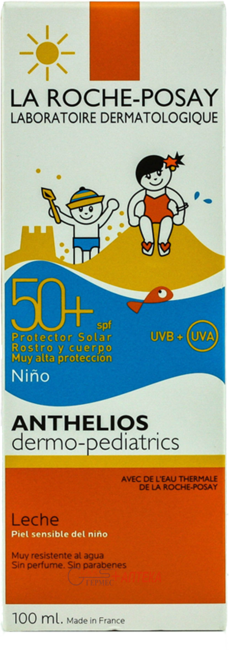 LA ROCHE Антгеліос Дермо-Педіатрікс- Cонцезахисне молочко SPF 50+ для чутливої шкіри  дітей - 100 мл.