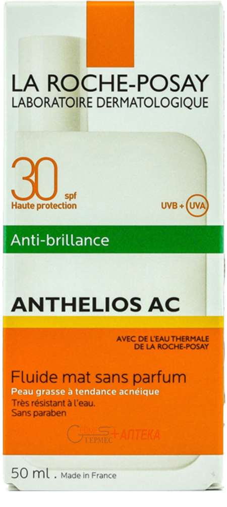 LA ROCHE Антгеліос АС -Сонцезахисний матуючий флюїд для жирної шкіри обличчя SPF30 - 50 мл