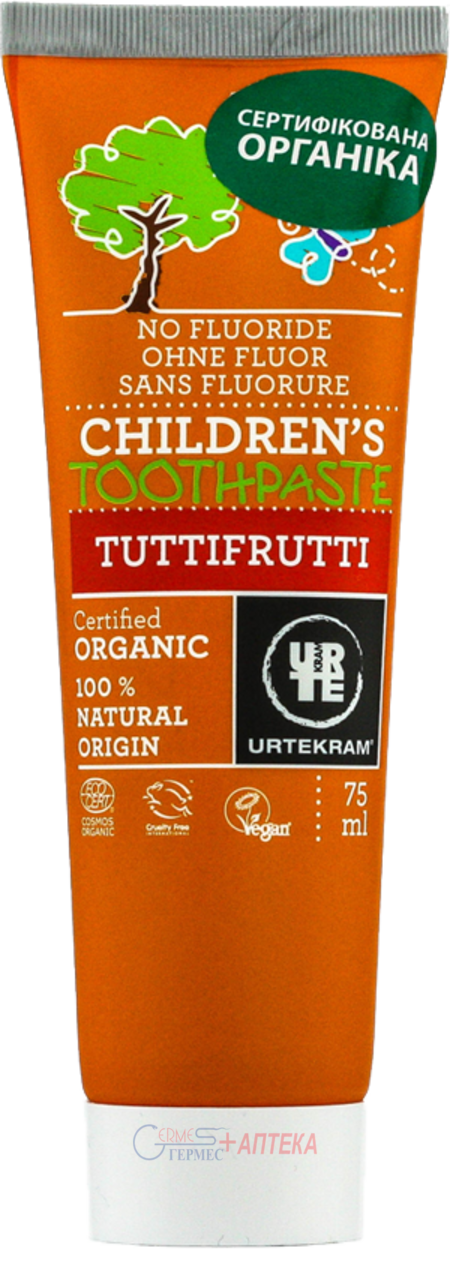 Urtekram Органічна зубна паста Тутті-Фрутті. 75мл (от 6 мес.)