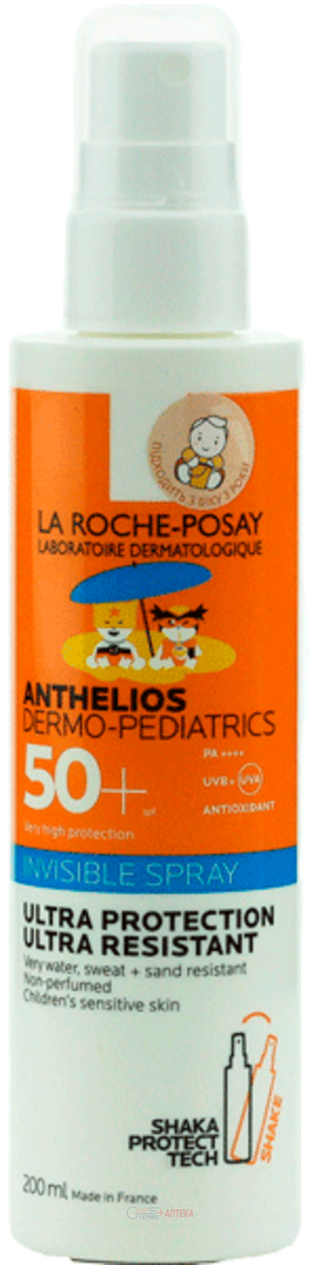 LA ROCHE Антгеліос Дермо-Педіатрікс, сонцезахисний ультралегкий спрей SPF50+, 200