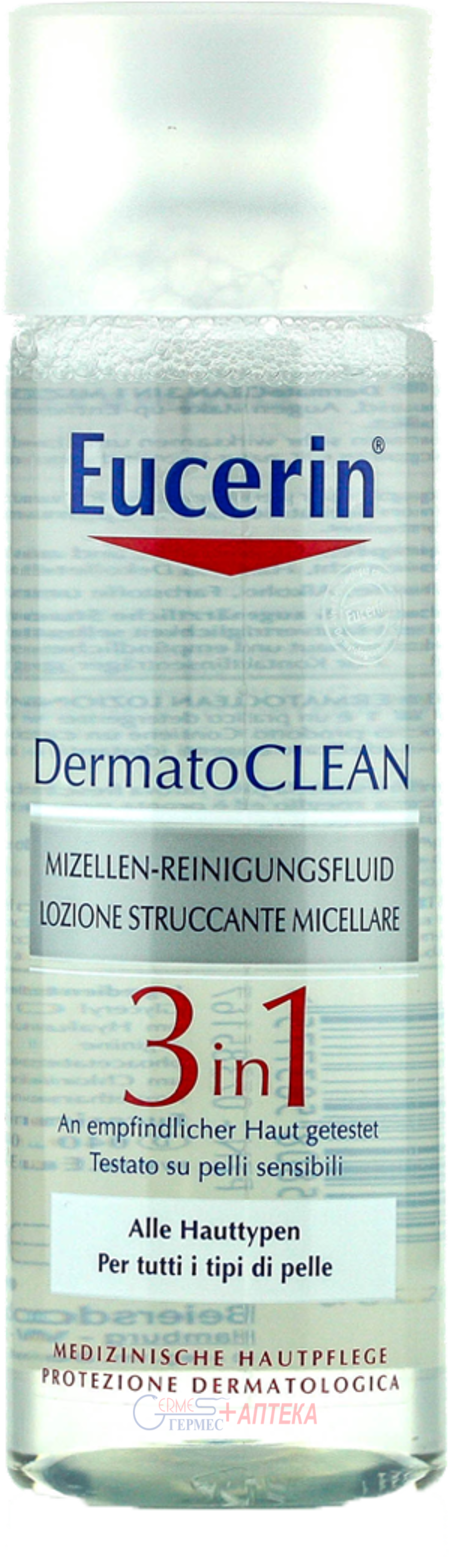 EUCERIN 63997 ДерматоКлин Мицел. очищающий флюид 3в1д/чувств.кожи всех типов, 200мл